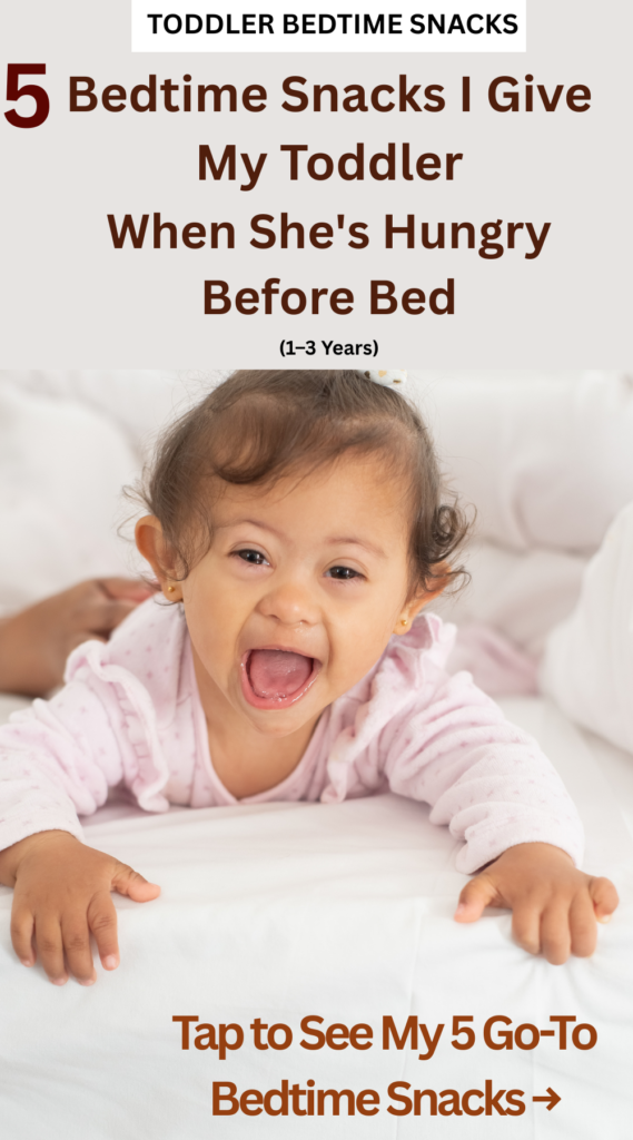 Toddler bedtime snack ideas for hungry toddlers aged 1–3 years, including warm banana oats, yogurt with fruit, peanut butter roll-ups, paneer with fruit, and banana date smoothies.